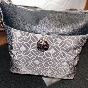 Rossetti Black and Gray Crossbody Bag